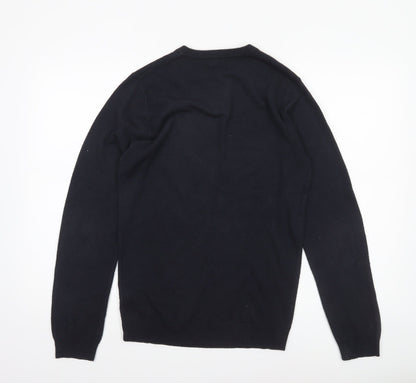 Red Herring Men's Black XS Henley Acrylic Knit Jumper