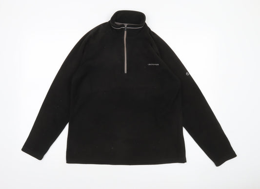 Craghoppers Women's Black Fleece Pullover 1/2 Zip Sweatshirt UK 12