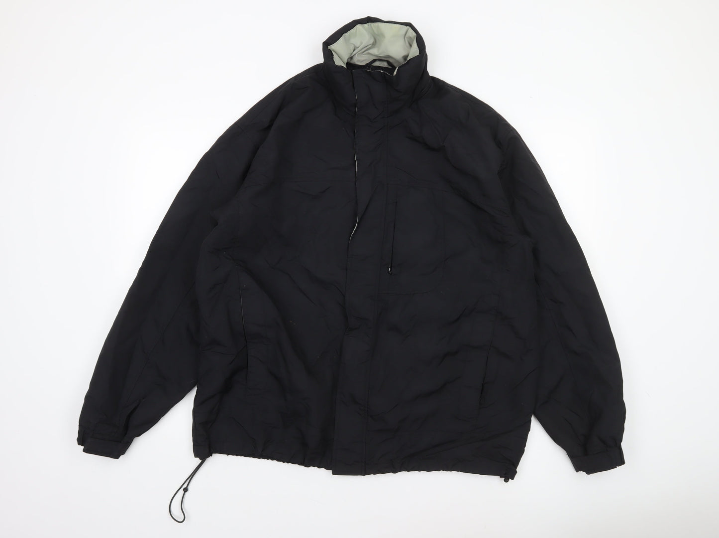 Mens UK Size L Easy Black Windbreaker Coat