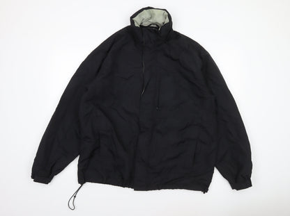 Mens UK Size L Easy Black Windbreaker Coat