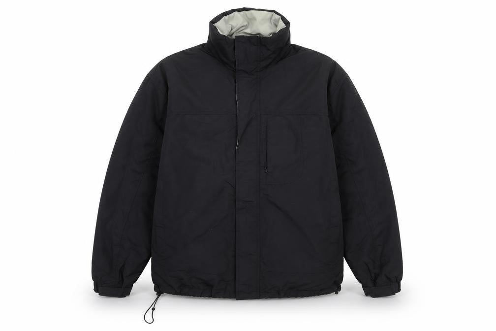 Mens UK Size L Easy Black Windbreaker Coat