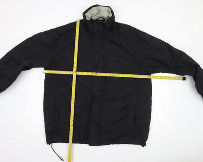 Mens UK Size L Easy Black Windbreaker Coat