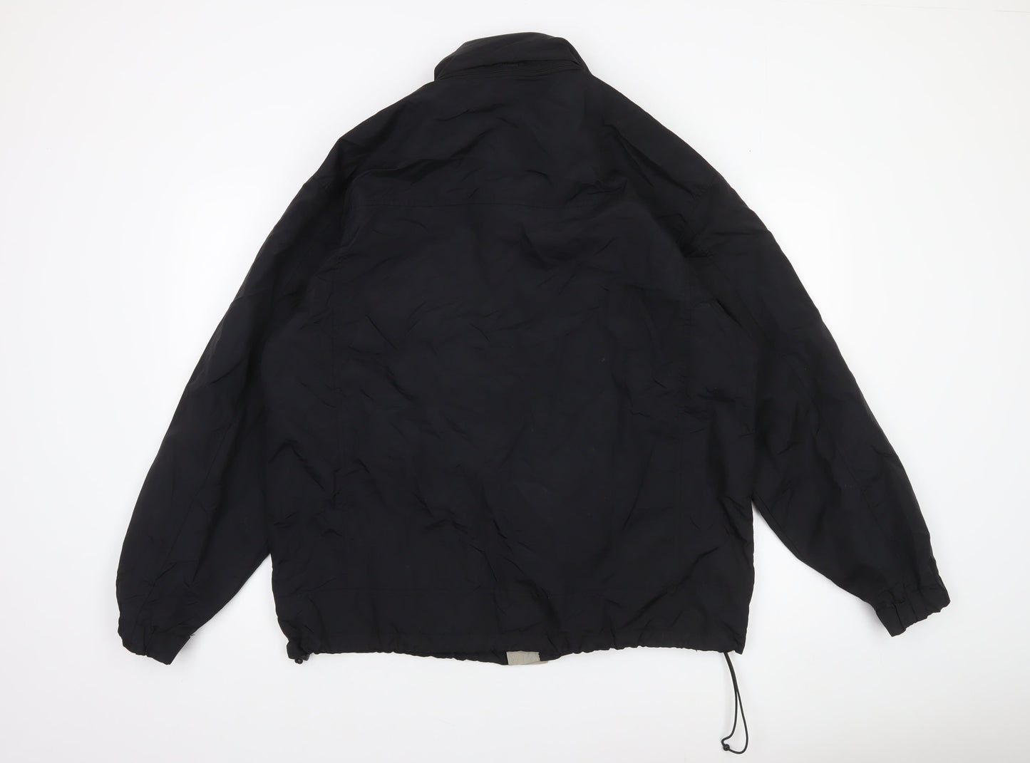 Mens UK Size L Easy Black Windbreaker Coat