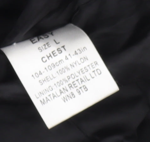 Mens UK Size L Easy Black Windbreaker Coat