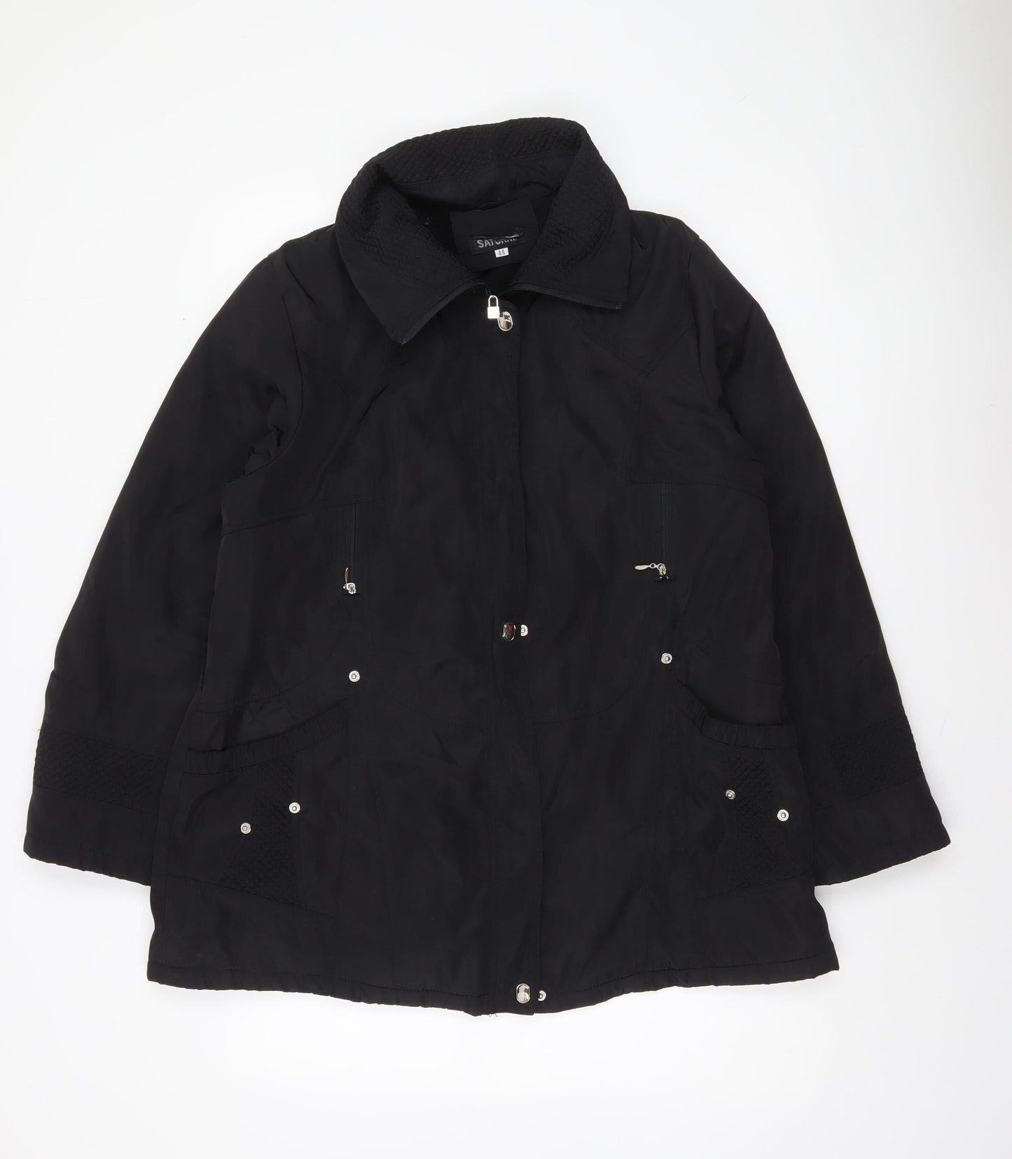 Womens UK Size 16 Saturne Black Basic Jacket