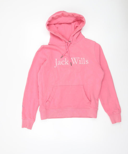 Womens UK Size 8 Jack Wills Pink Pullover Hoodie