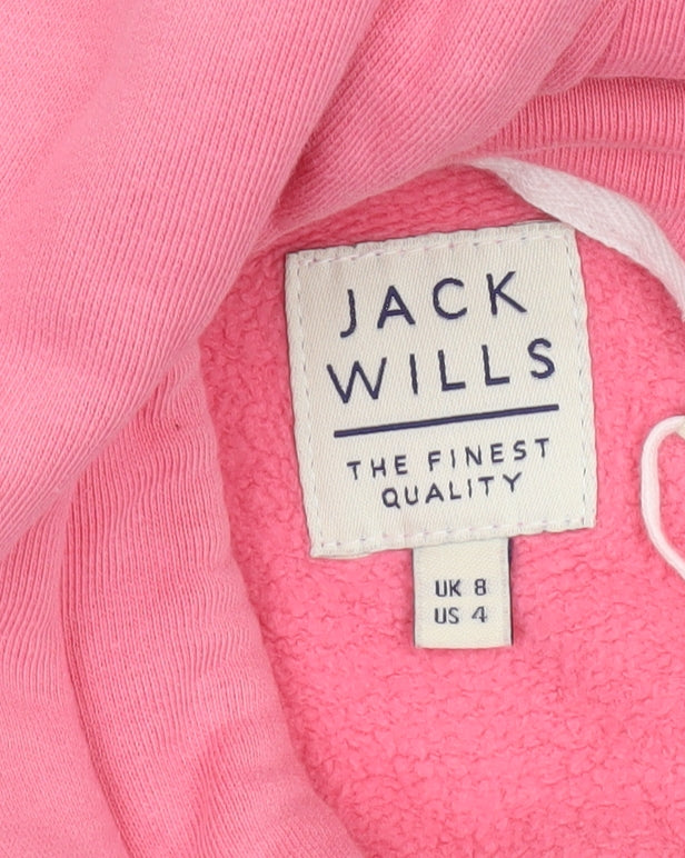 Womens UK Size 8 Jack Wills Pink Pullover Hoodie