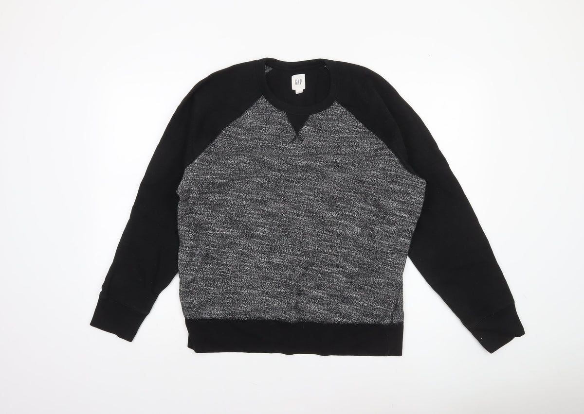 Gap Men’s Black Long Sleeve Crew Neck Pullover Sweatshirt Size L