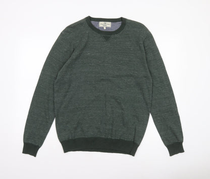 Next Men Green Cotton Blend Crew Neck Pullover Jumper L