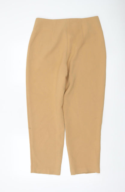 Primark Women Beige Size 12 Polyester Dress Pants