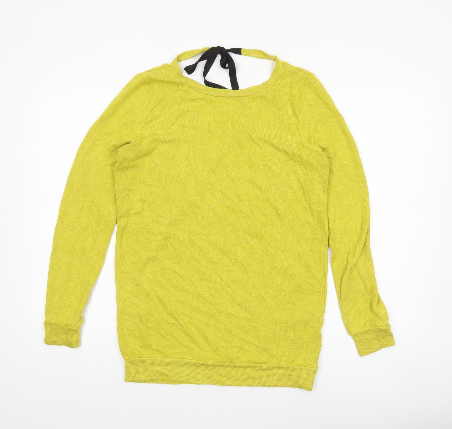 Womens UK Size 6 River Island Yellow Wrap Jumper