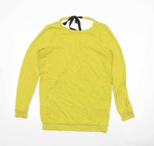Womens UK Size 6 River Island Yellow Wrap Jumper