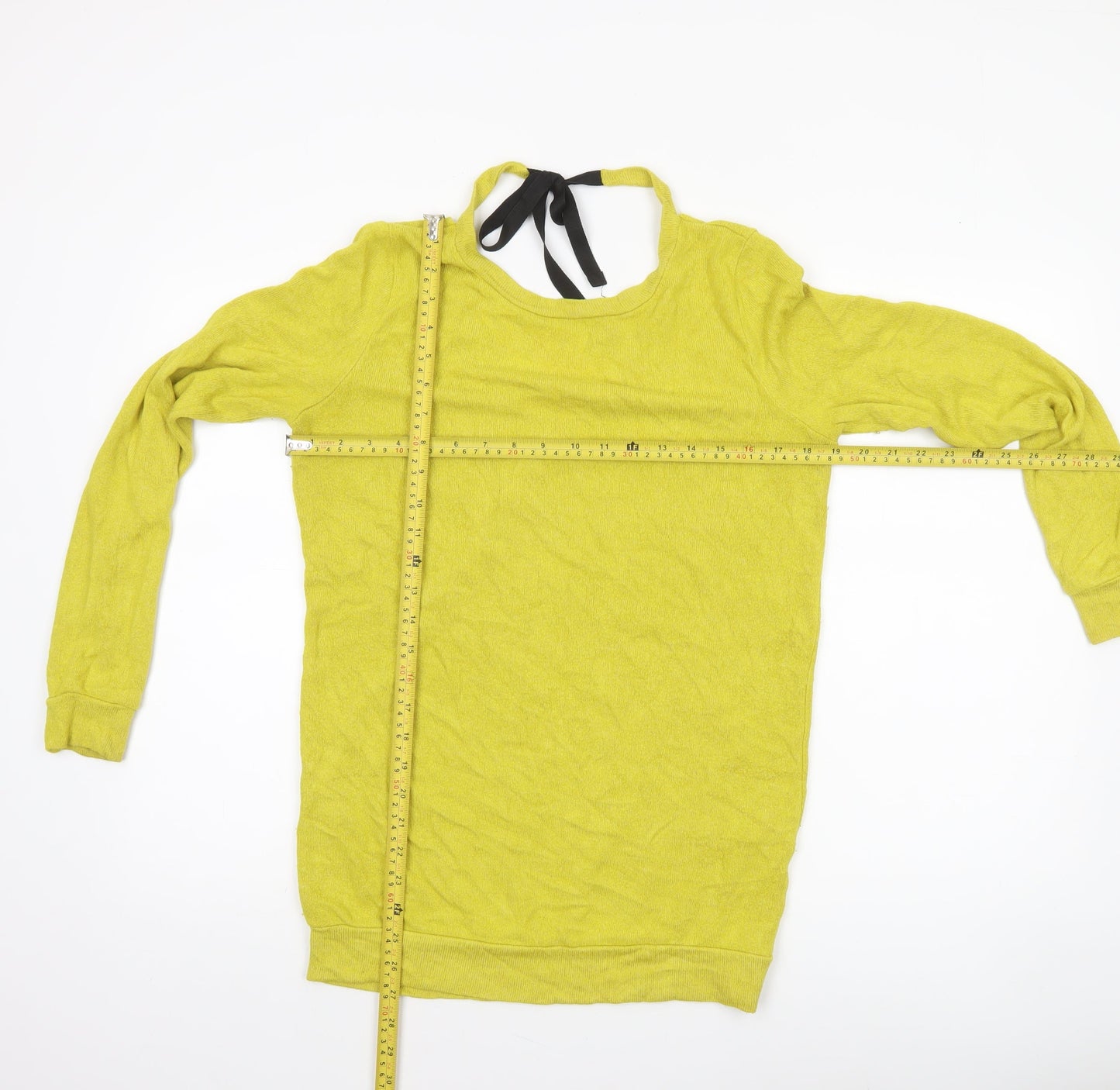 Womens UK Size 6 River Island Yellow Wrap Jumper