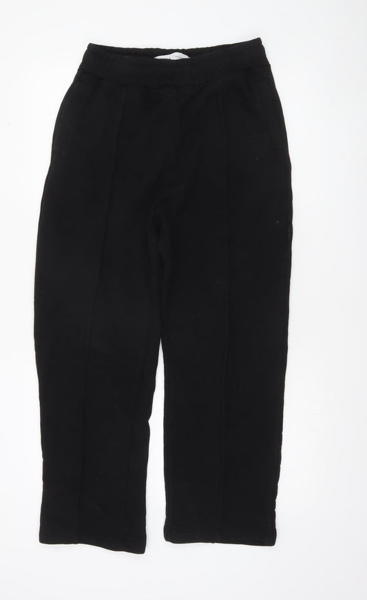 Bershka Womens Black Jogger Trousers Size 10 Cotton Blend
