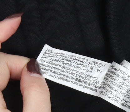 Bershka Womens Black Jogger Trousers Size 10 Cotton Blend