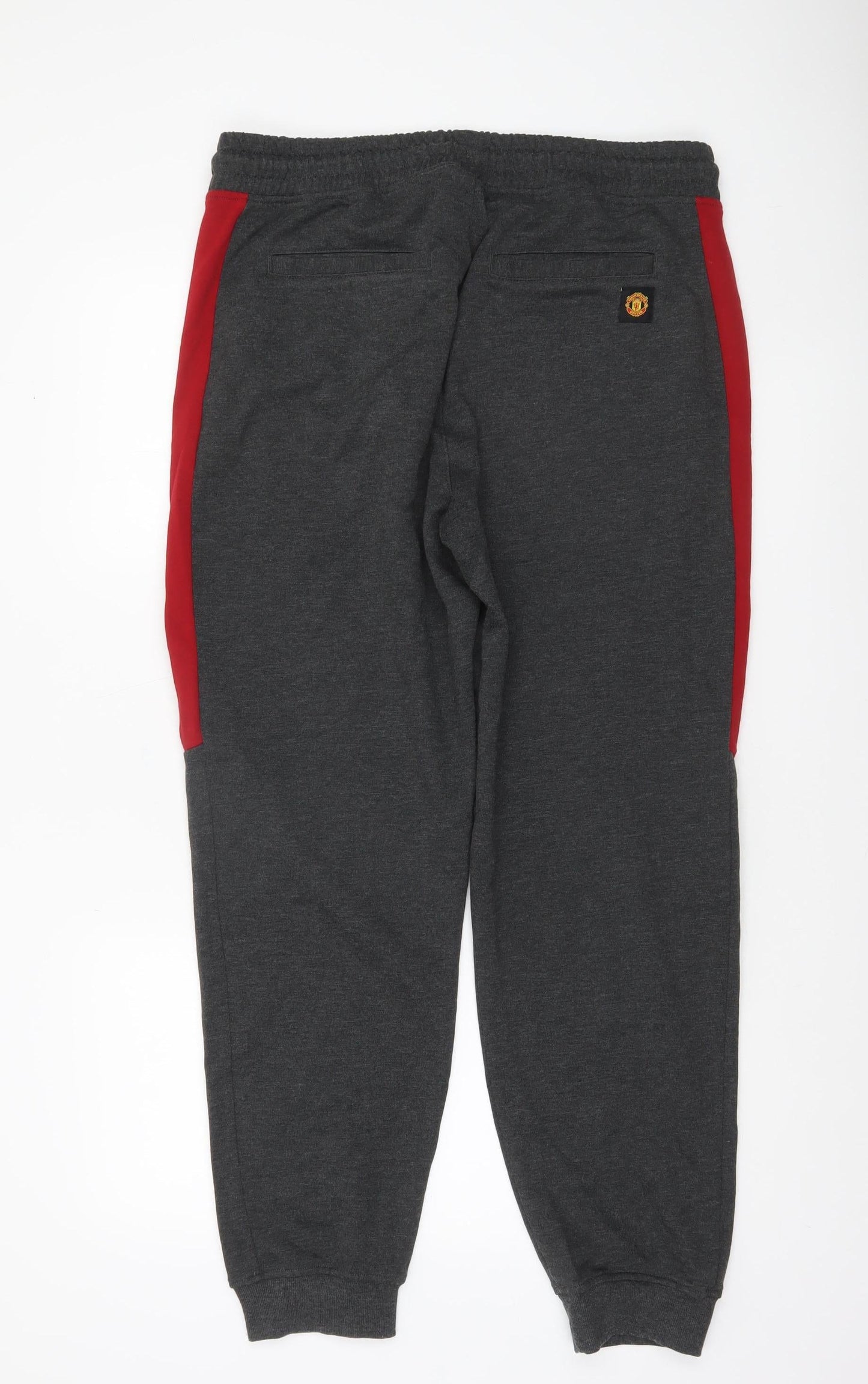 Manchester United Men's Grey Red Sweatpants XL Joggers Cotton Blend