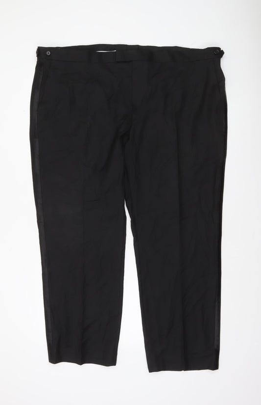 Marks and Spencer Men's Black Regular Fit Dress Pants 46S