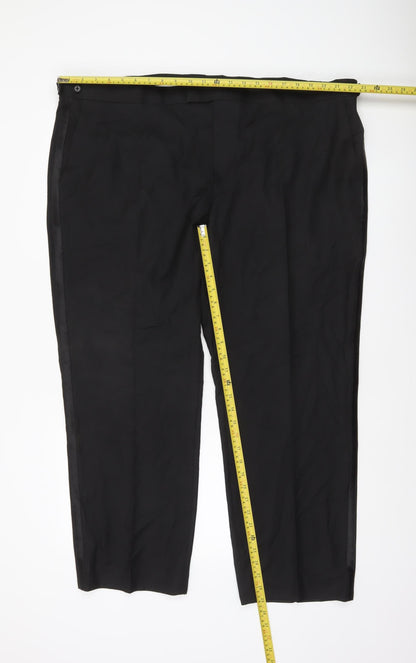 Marks and Spencer Men's Black Regular Fit Dress Pants 46S