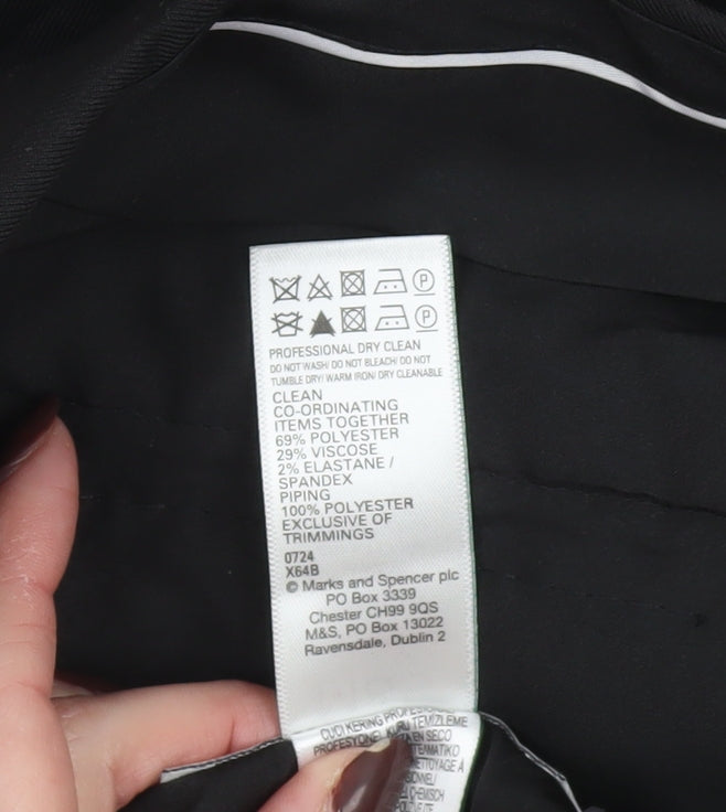 Marks and Spencer Men's Black Regular Fit Dress Pants 46S