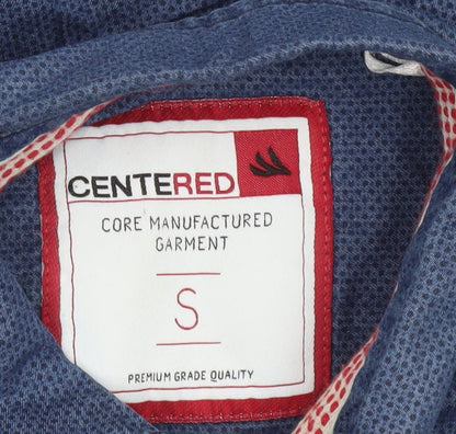 CENTERED Men's Blue Cotton Short Sleeve Button-Up Casual Shirt Size S