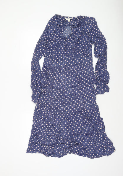Marks and Spencer Per Una Blue Floral Fit & Flare Dress Women Size 10