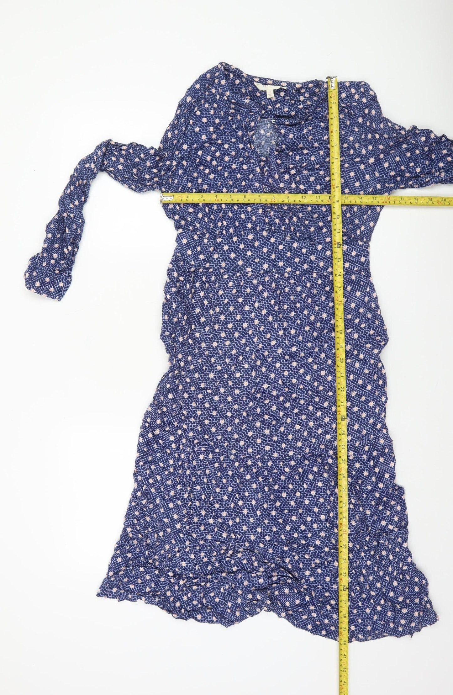 Marks and Spencer Per Una Blue Floral Fit & Flare Dress Women Size 10