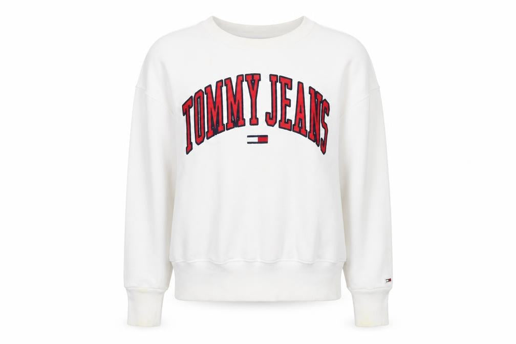 Womens UK Size M Tommy Jeans White Pullover Sweatshirt