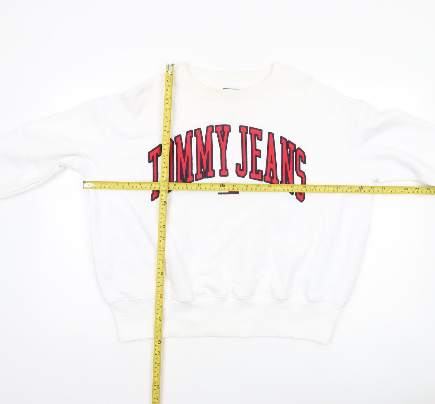 Womens UK Size M Tommy Jeans White Pullover Sweatshirt