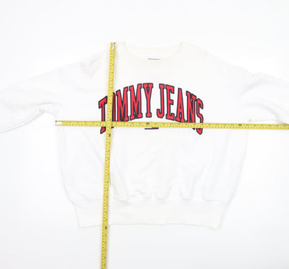 Womens UK Size M Tommy Jeans White Pullover Sweatshirt
