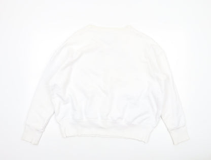 Womens UK Size M Tommy Jeans White Pullover Sweatshirt