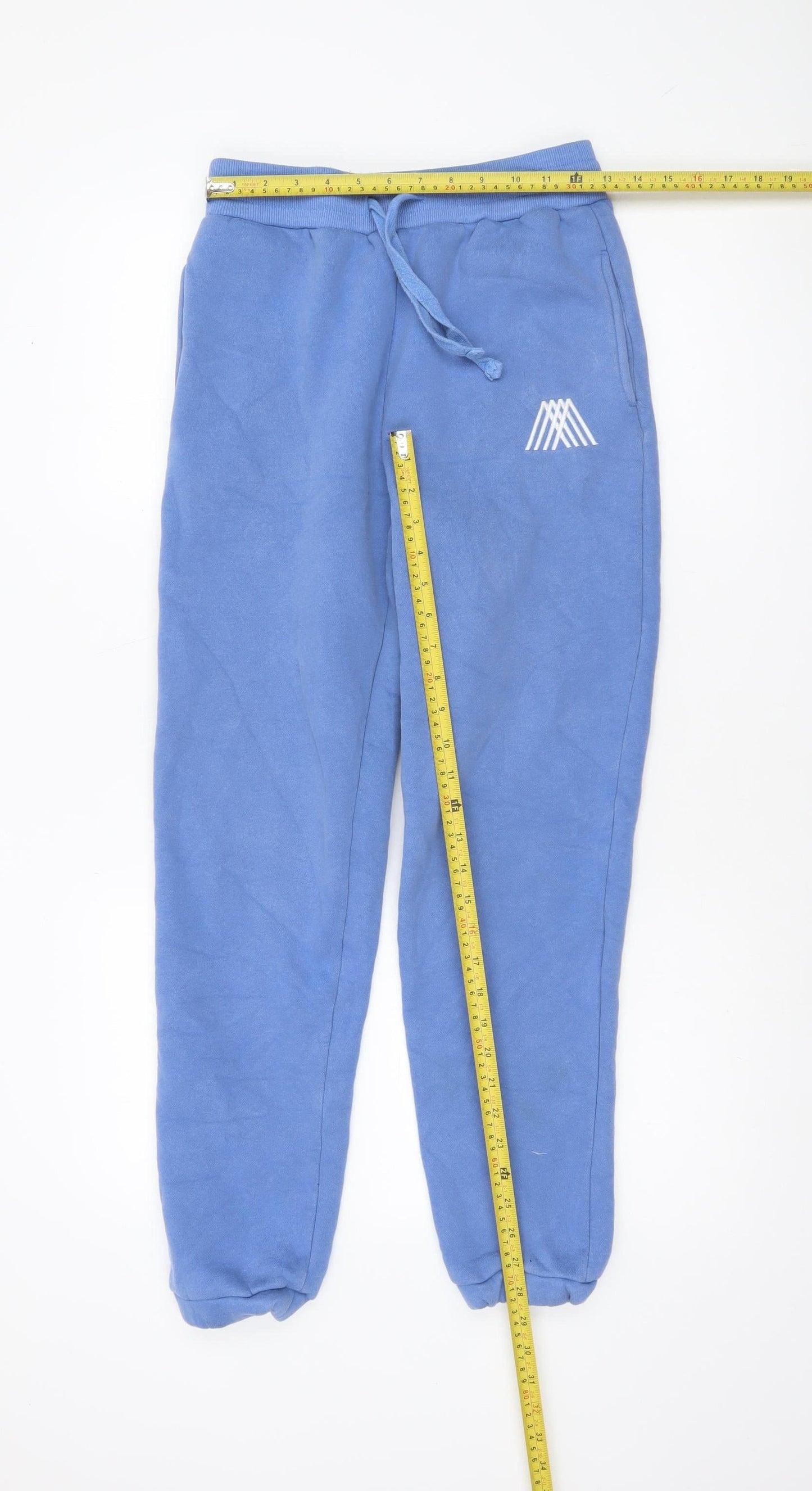 4TH ARQ Men Blue Jogger Sweatpants S Elastic Waist Cuffed Fleece