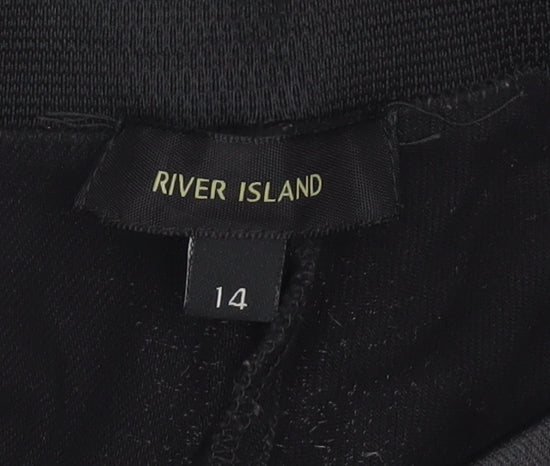 River Island Women Black Size 14 Skinny Jegging Trousers