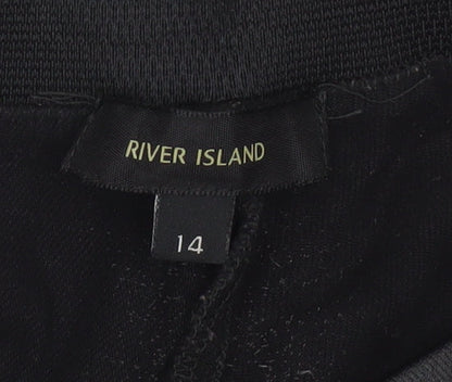 River Island Women Black Size 14 Skinny Jegging Trousers
