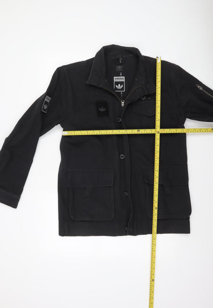 Adidas Men’s Black Military Jacket Size S Cotton Canvas Zip Button