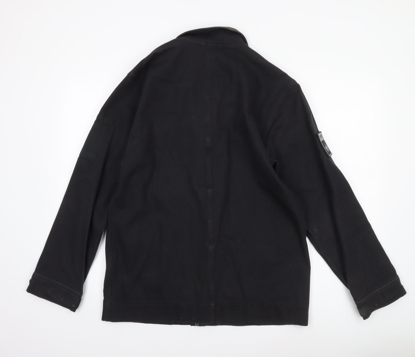 Adidas Men’s Black Military Jacket Size S Cotton Canvas Zip Button