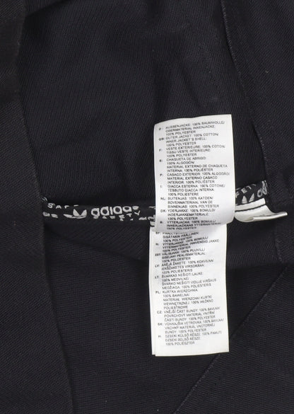 Adidas Men’s Black Military Jacket Size S Cotton Canvas Zip Button