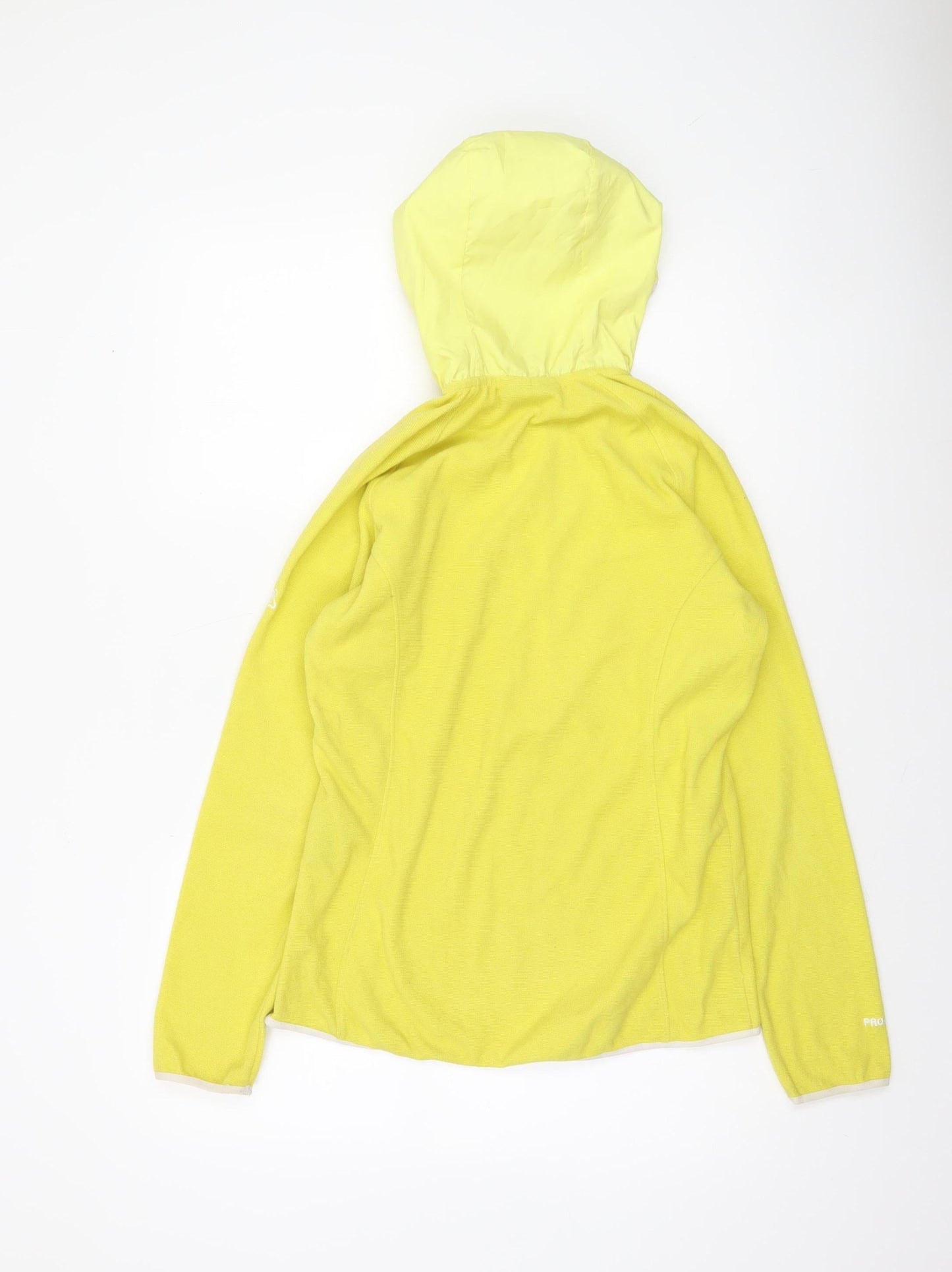 Craghoppers Women Yellow 1/2 Zip Hooded Pullover UK 10 Polyester Fleece