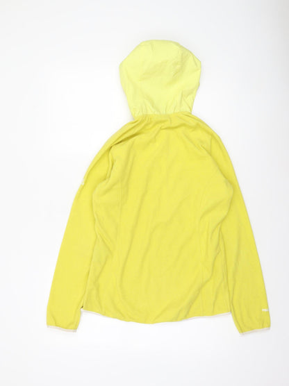 Craghoppers Women Yellow 1/2 Zip Hooded Pullover UK 10 Polyester Fleece
