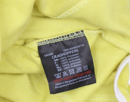 Craghoppers Women Yellow 1/2 Zip Hooded Pullover UK 10 Polyester Fleece
