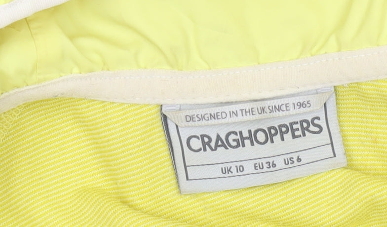 Craghoppers Women Yellow 1/2 Zip Hooded Pullover UK 10 Polyester Fleece
