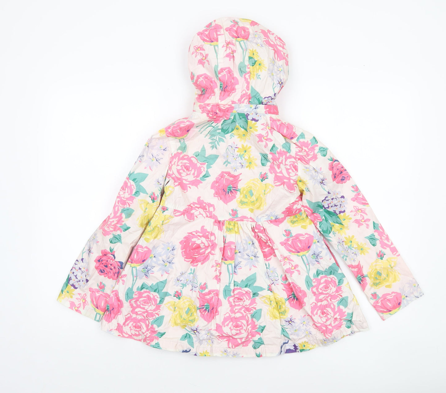 John Lewis Girls Multicoloured Floral Hooded Cotton Rain Coat Age 8