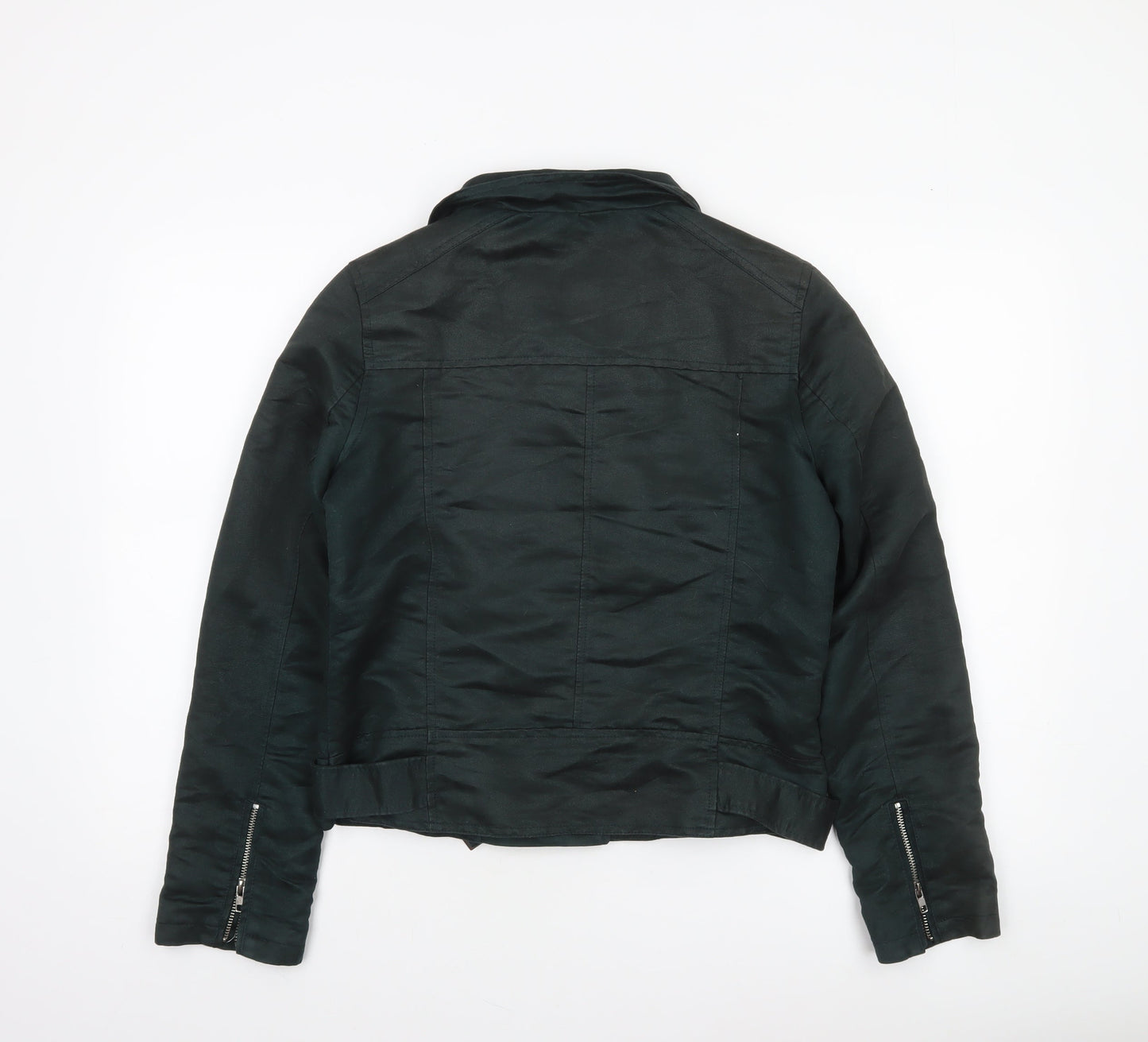 Womens UK Size 10 ONKO Black Biker Coat