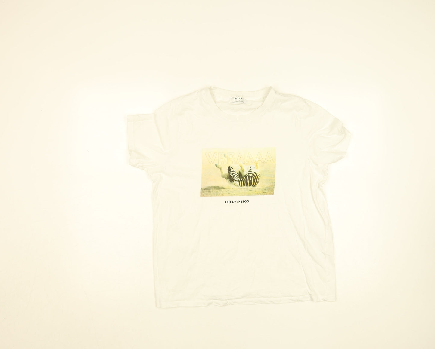 Womens UK Size L Pieces White Basic T-Shirt
