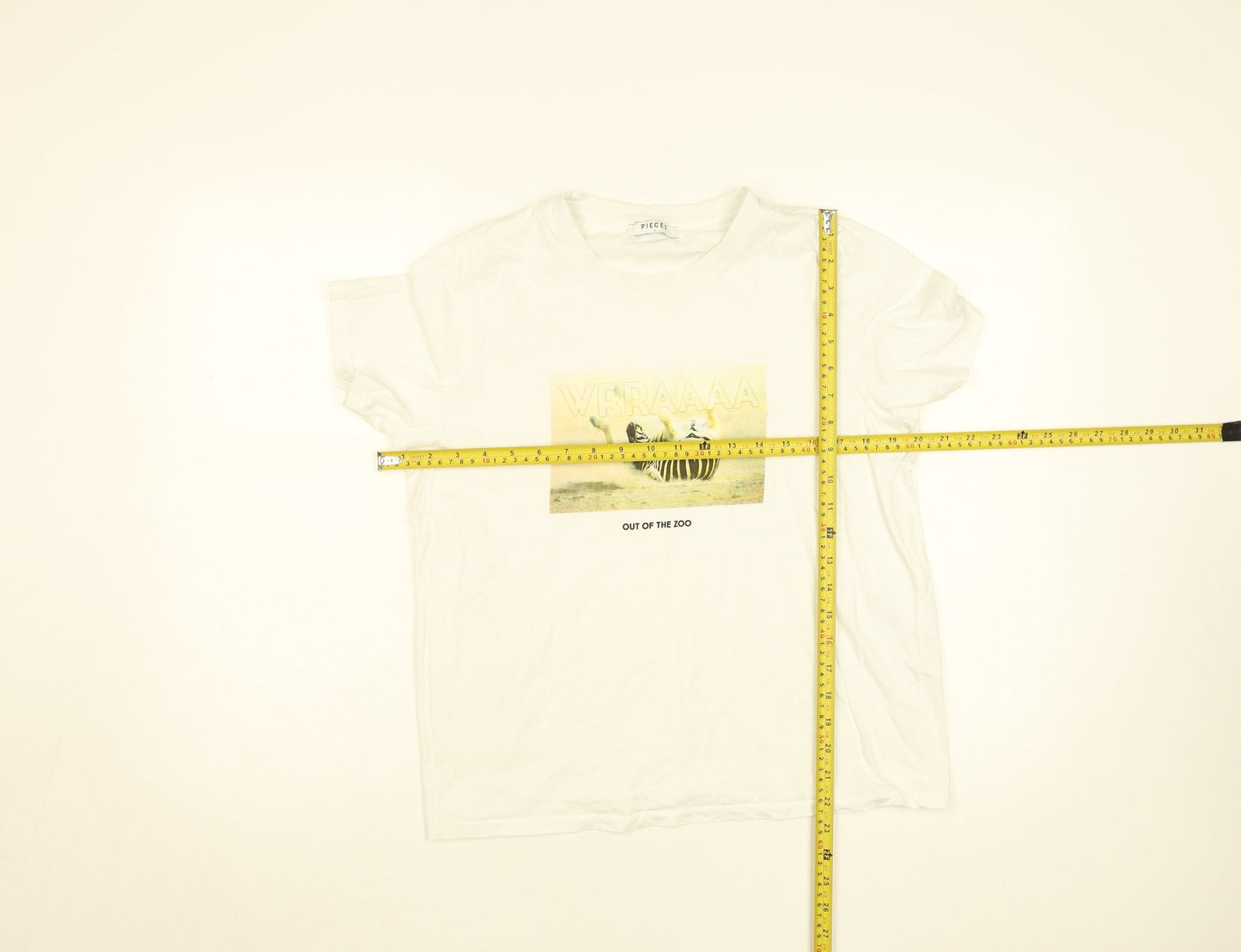 Womens UK Size L Pieces White Basic T-Shirt