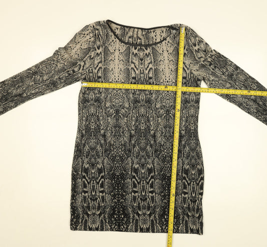 Marks and Spencer Women Black Animal Print Bodycon Dress Size 12