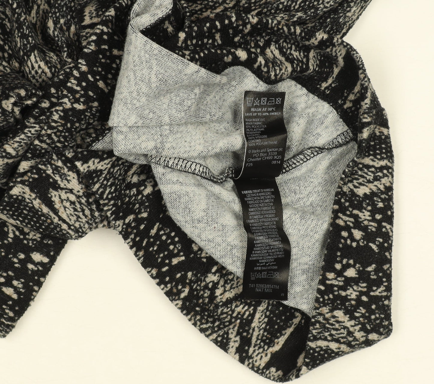 Marks and Spencer Women Black Animal Print Bodycon Dress Size 12