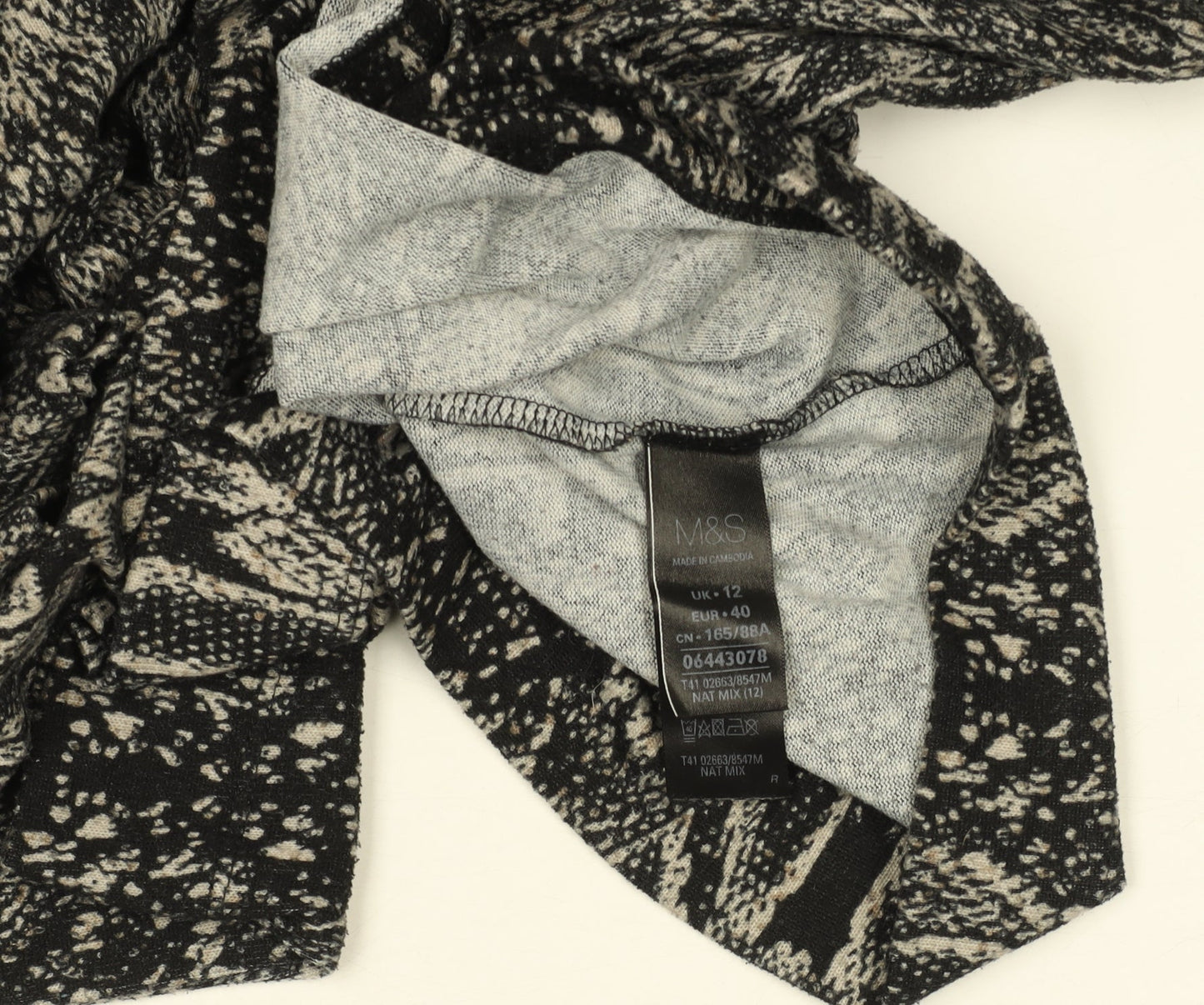 Marks and Spencer Women Black Animal Print Bodycon Dress Size 12