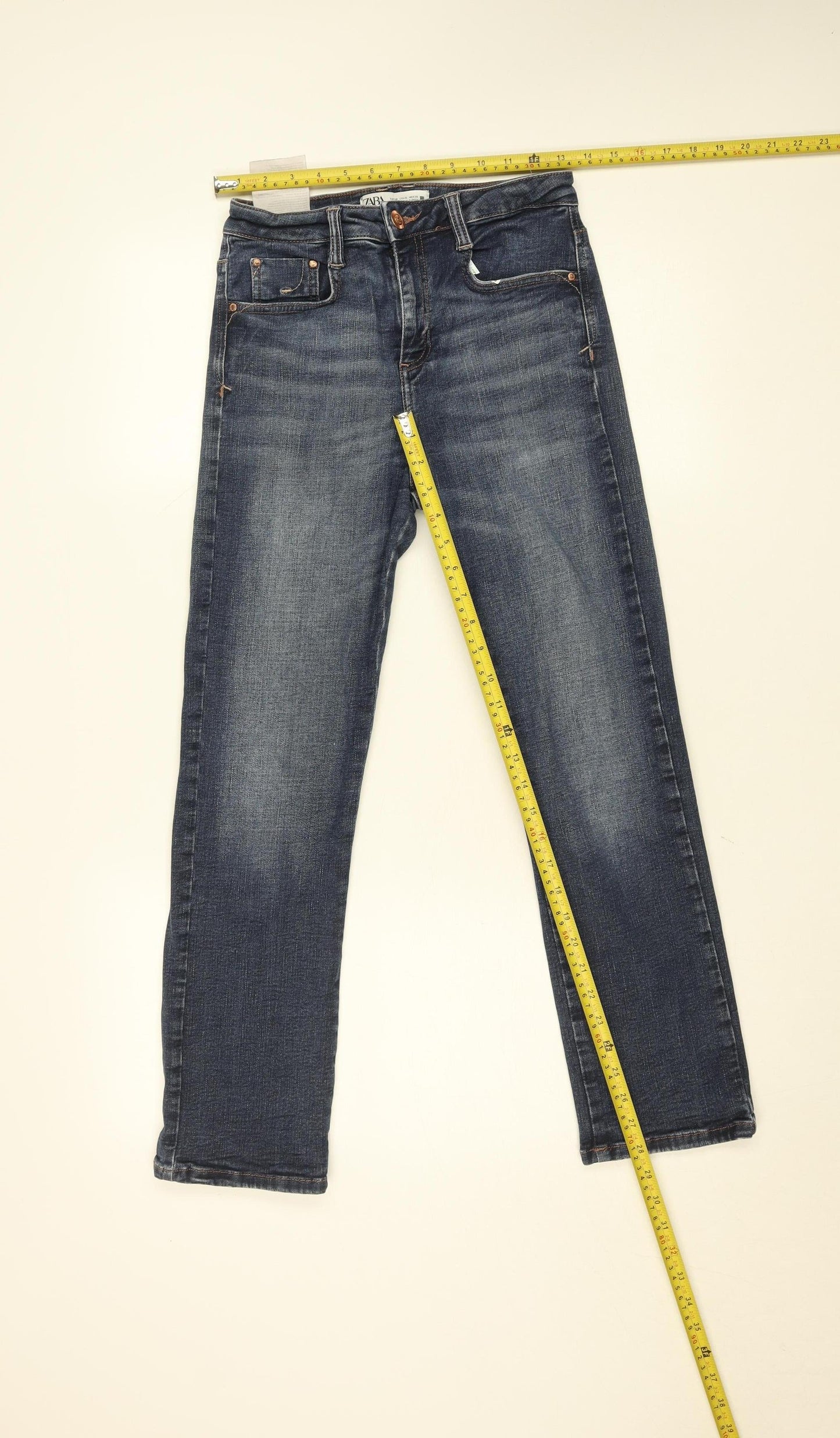 ZARA Womens Blue Slim Fit Mid Rise Skinny Jeans Size 10