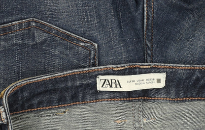 ZARA Womens Blue Slim Fit Mid Rise Skinny Jeans Size 10