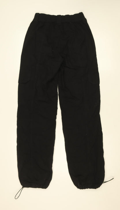 Denim Co. Women's Black Cargo Trousers Size 4 Elastic Waist